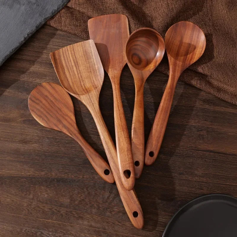 Ensemble de cuillères en bois d'acacia 