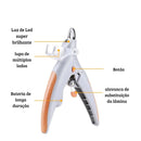 Cortador de unha com lupa e Led